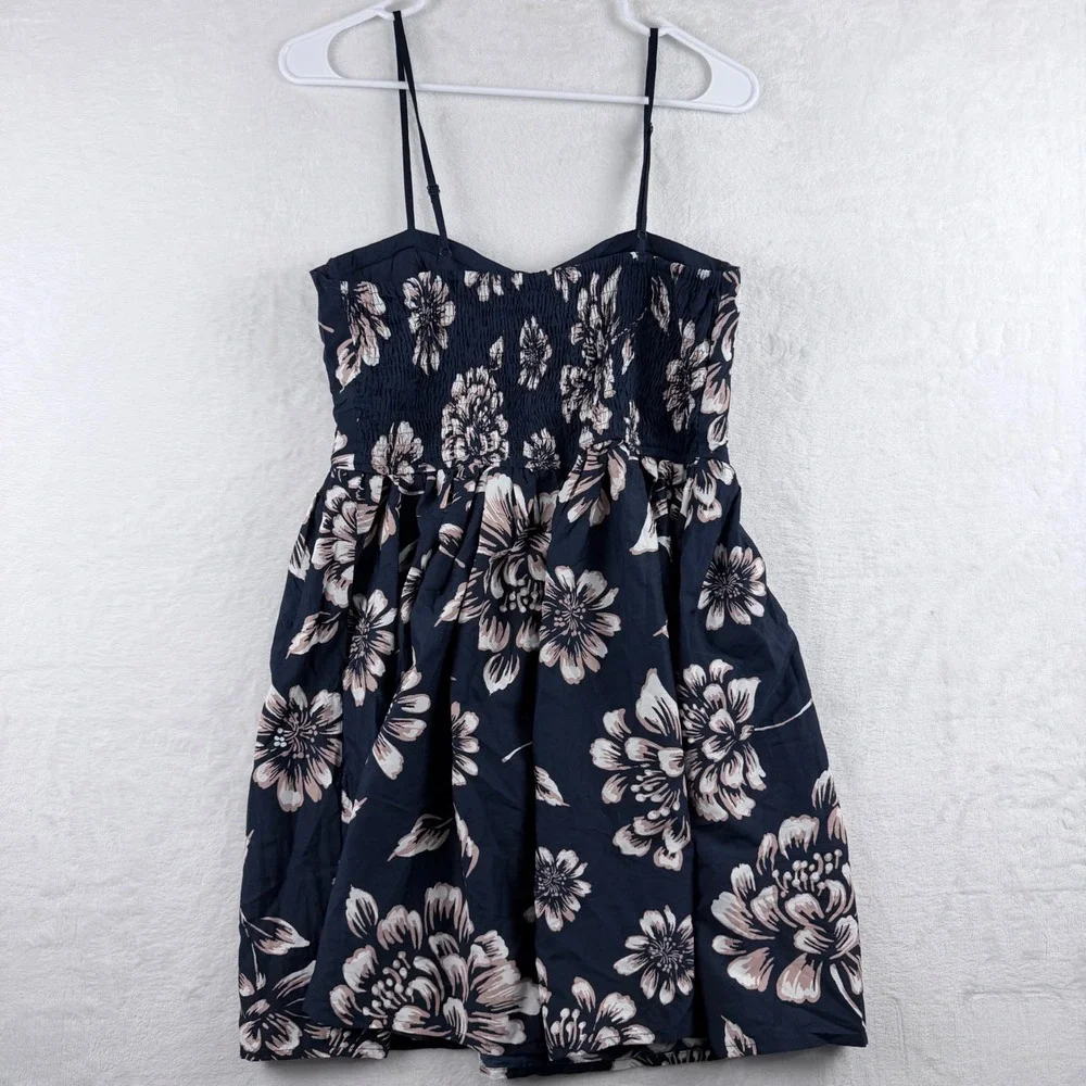 Band of Gypsies Floral Mini‎ Dress Navy Blue Bustier Style Size L